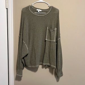 Large Knit Olive Green Sweater